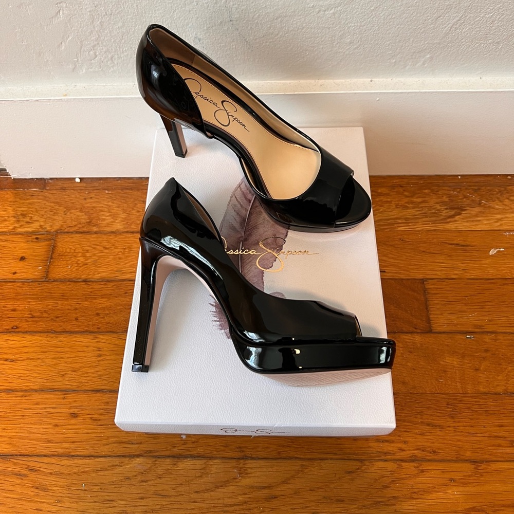 Jessica Simpson JS Deista black super patent BRAND NEW